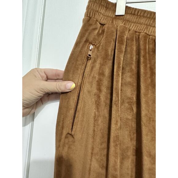 Skims Velour Jogger Pants Loungewear Brown Copper Camel Size 3x Pockets Track - Picture 4 of 8